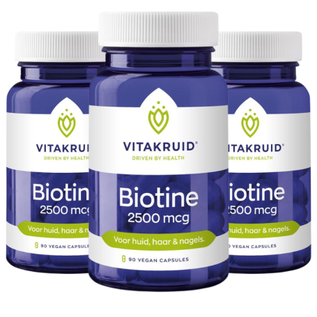 3x Vitakruid Biotine 2500mcg (90 capsules) van Vitakruid