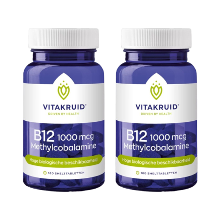 2x Vitakruid B12 1000 mcg methylcobalamine (180 smelttabletten) van Vitakruid