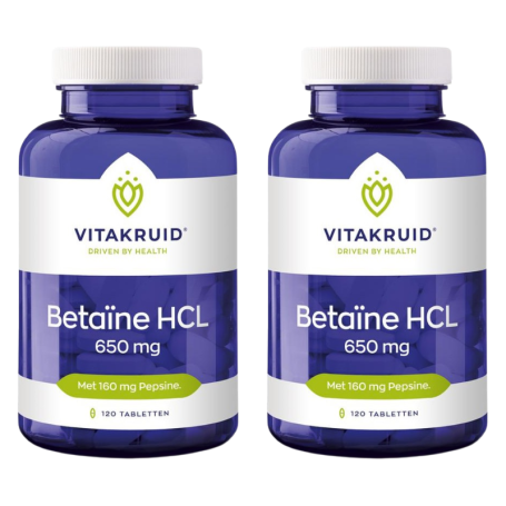 2x Vitakruid Betaine HCL (120 tabletten) van Vitakruid