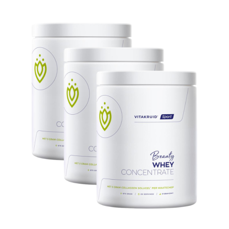 3x Vitakruid Beauty Whey protein + Collageen Solugel (675 gram) van Vitakruid