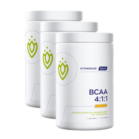 3x Vitakruid BCAA 4:1:1 l-leucine, l-isoleucine & l-valine (540 gram) van Vitakruid