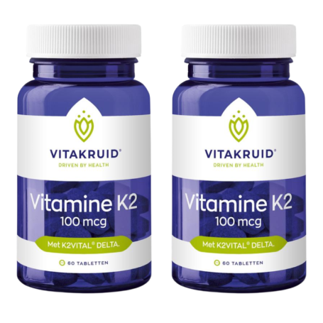 2x Vitakruid Vitamine K2 100 mcg (60 tabletten) van Vitakruid