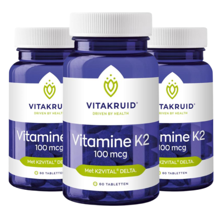 3x Vitakruid Vitamine K2 100 mcg (60 tabletten) van Vitakruid