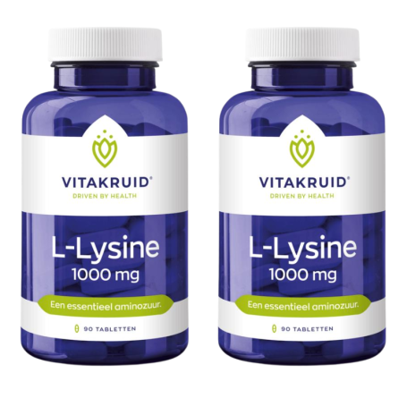 2x Vitakruid L-Lysine 1000mg (90 tabletten) van Vitakruid