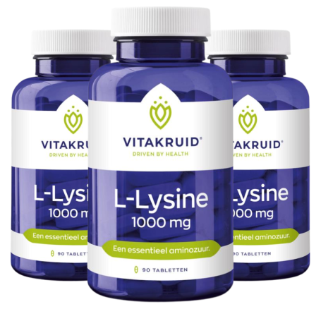 3x Vitakruid L-Lysine 1000mg (90 tabletten) van Vitakruid
