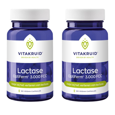 2x Vitakruid Lactase optiferm 3000 FCC (90 capsules) van Vitakruid