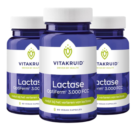 3x Vitakruid Lactase optiferm 3000 FCC (90 capsules) van Vitakruid