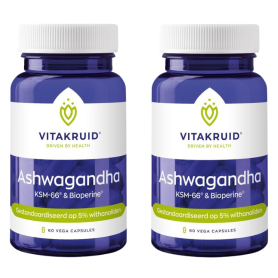 Vitakruid Ashwagandha KSM-66 & Bioperine (60 capsules) van Vitakruid