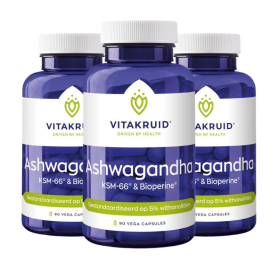 Vitakruid Ashwagandha KSM-66 & Bioperine (60 capsules) van Vitakruid