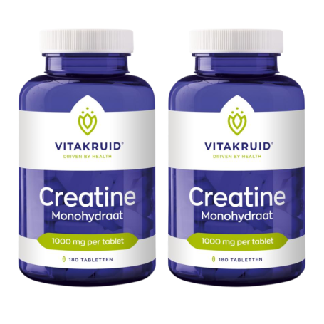 2x Vitakruid Creatine monohydraat 1000mg (180 tabletten) van Vitakruid
