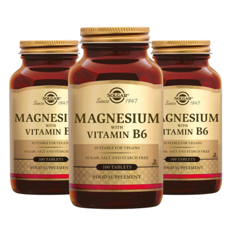 3x Solgar Magnesium met Vitamine B-6 (100 tabletten) van Solgar