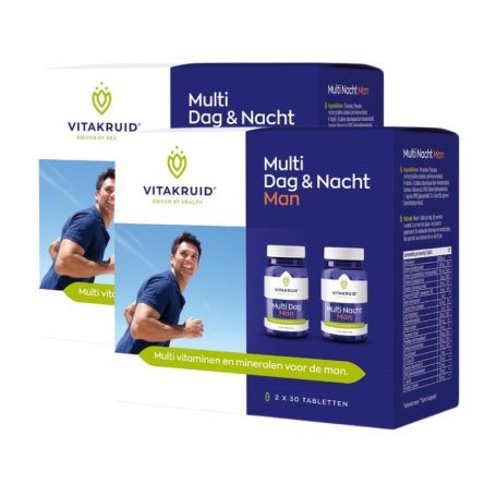 2x Vitakruid Multi dag & nacht man 2 x 30 tabletten van Vitakruid