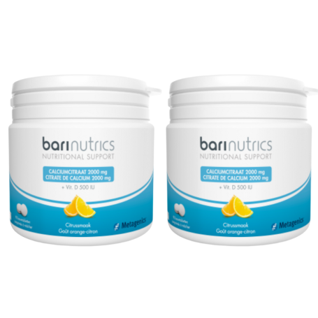 2x Barinutrics Calciumcitraat citrus (90 kauwtabletten) van Barinutrics