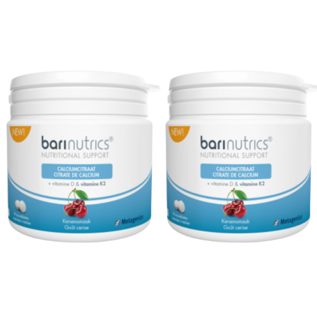 2x Barinutrics Calciumcitraat K2 kers (90 kauwtabletten) van Barinutrics