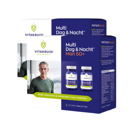 2x Vitakruid Multi dag & nacht man 50+ 2 x 30 tabletten van Vitakruid