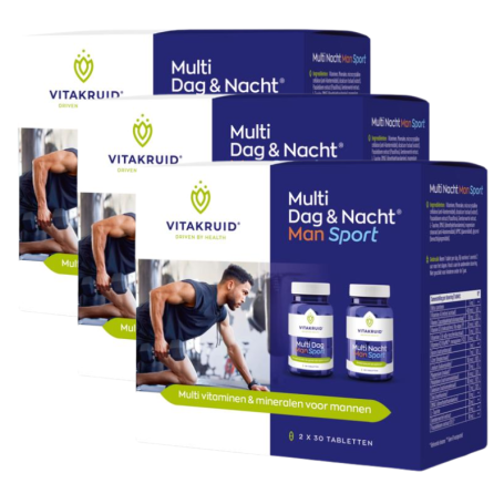 3x Vitakruid Multi dag & nacht man sport 2 x 30 tabletten van Vitakruid