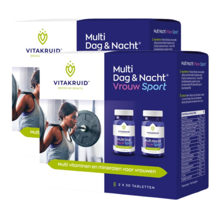 2x Vitakruid Multi dag & nacht vrouw sport 2 x 30 tabletten van Vitakruid