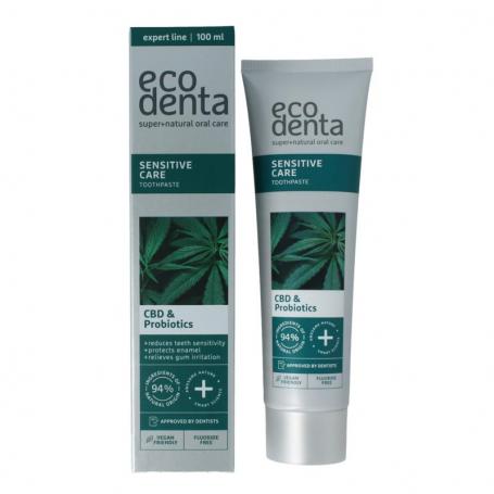 Tandpasta sensitive CBD probiotica expert line van Ecodenta