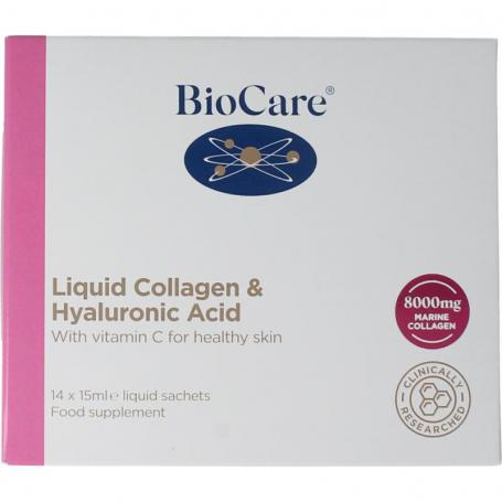 Collageen & hyaluron vloeibaar 14 x 15ml van Biocare