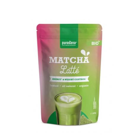 Instant matcha latte bio van Purasana