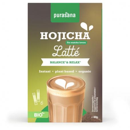 Instant hojicha latte 6x10g bio van Purasana