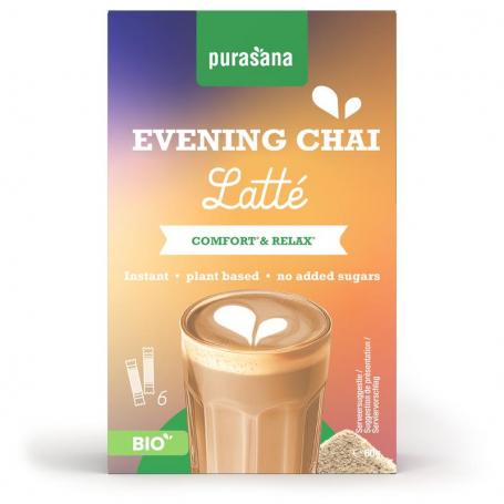 Instant evening chai latte 6x10g bio van Purasana