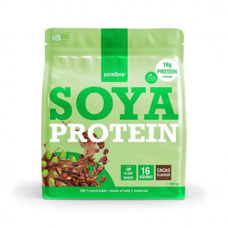 Plant protein soja cacao bio van Purasana