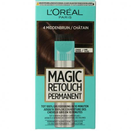 Permanente haarkleuring nr 4 middenbruin van Magic Retouch