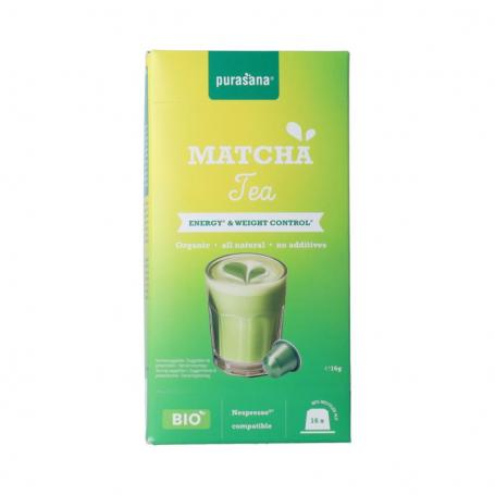 Instant Matcha Thee Capsules 16x1,5g bio van Purasana
