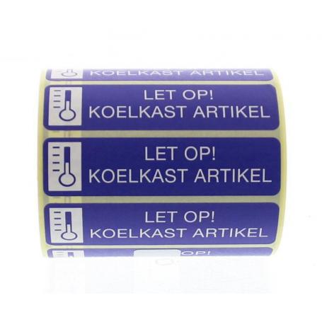 Sticker let op koelkast artikel van Spruyt Hillen