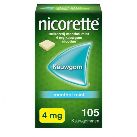 Kauwgom 4 mg menthol mint van Nicorette