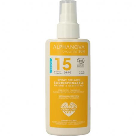 Sun bio spray SPF15 vegan van Alphanova Sun