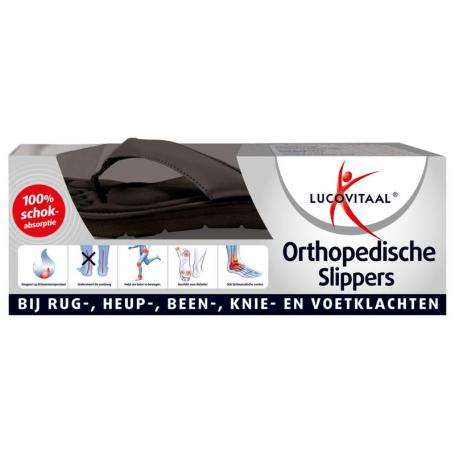 Orthopedische slippers maat 45-46 zwart van Lucovitaal
