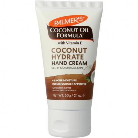 Coconut oil formula hand cream tube van Palmers