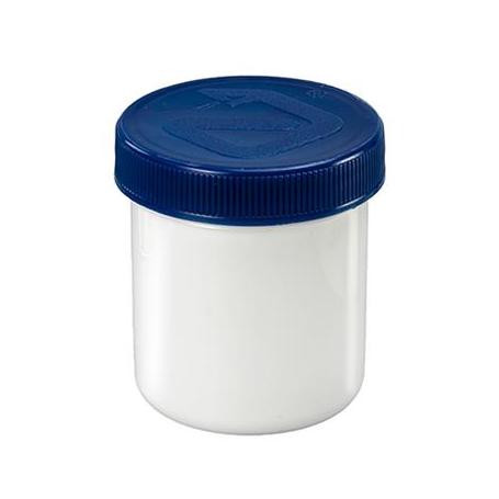 Zalfflacon 40 ml wit/blauw met dop van Spruyt Hillen