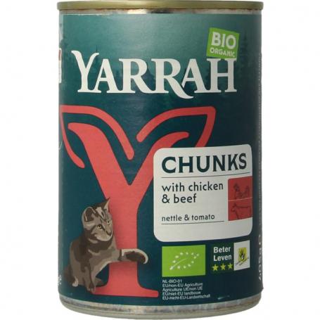 Kattenvoer chunks met kip en rund bio van Yarrah