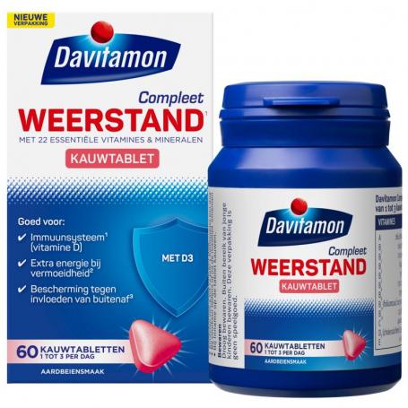 Compleet weerstand kauwvitamines aardbei van Davitamon