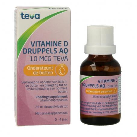 Vitamine D AQ druppels 10 mcg van Teva