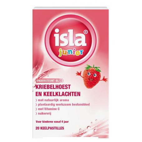 Junior keelpastilles aardbei van Isla