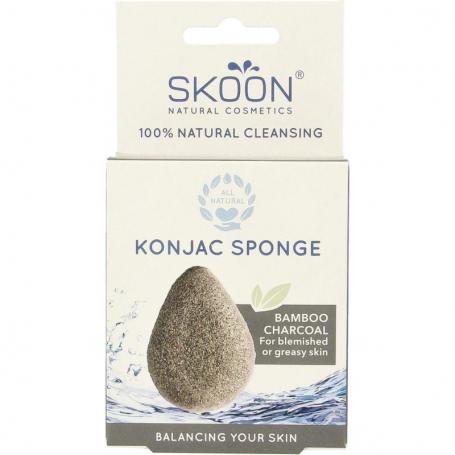 Konjac spons bamboo charcoal bio van Skoon