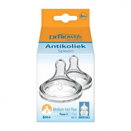 Options+ speen fase 3 brede halsfles van Dr Brown's