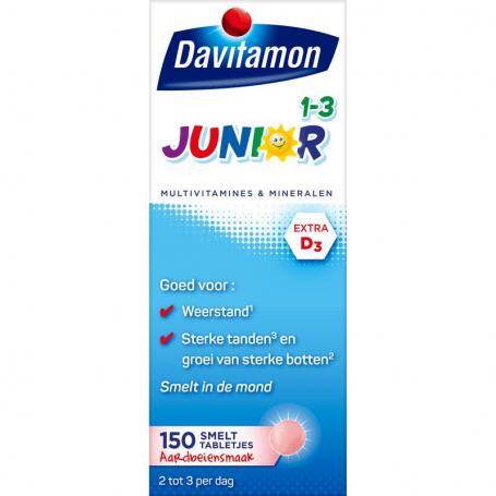 Junior 1-3 smelttablet aardbei van Davitamon
