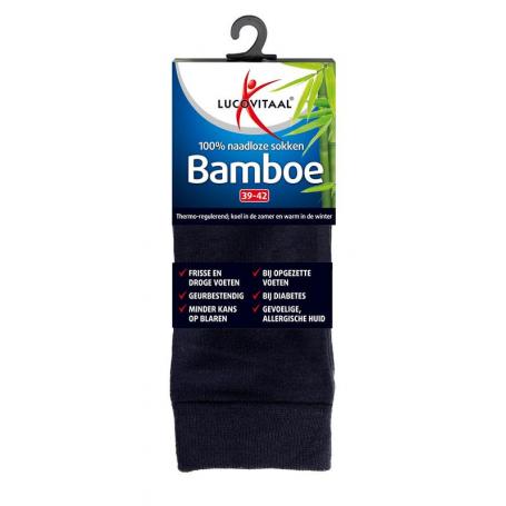 Bamboe sok lang blauw maat 39-42 van Lucovitaal
