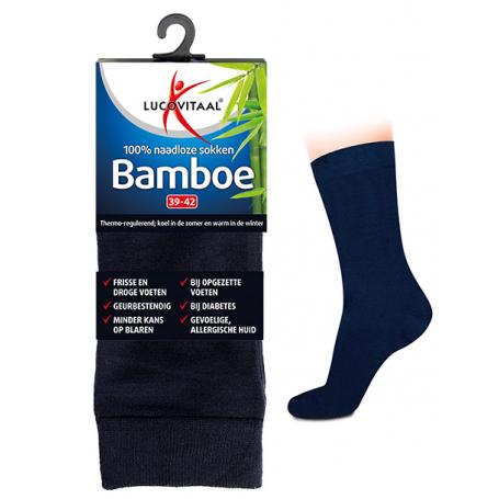 Bamboe sok lang blauw maat 43-46 van Lucovitaal