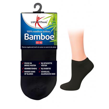 Bamboe enkelsok zwart maat 39-42 van Lucovitaal