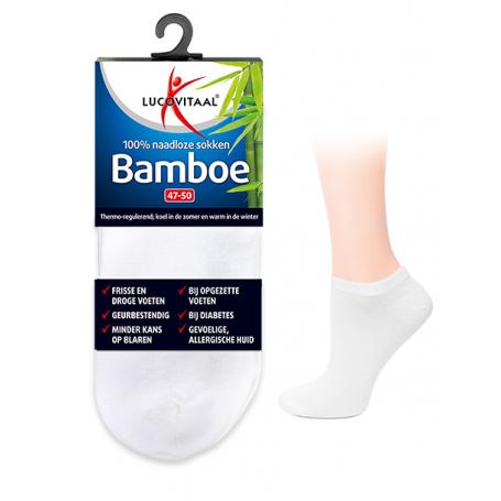 Bamboe enkelsok wit maat 39-42 van Lucovitaal