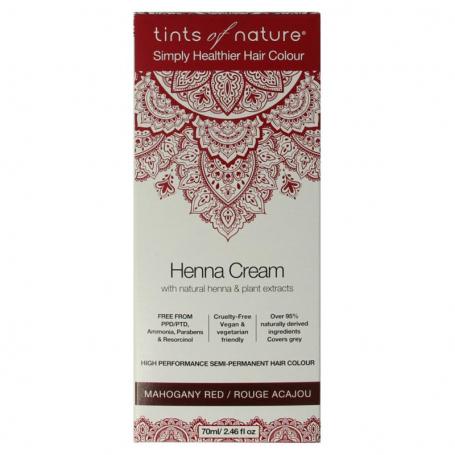 Henna cream mahogany red semi permanent van Tints Of Nature
