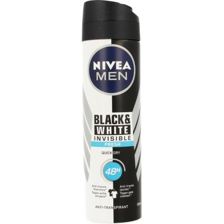 Men deodorant spray invisible black & white fresh van Nivea