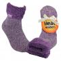 Ladies lounge socks 4-8 37-42 lila mauve/cream van Heat Holders
