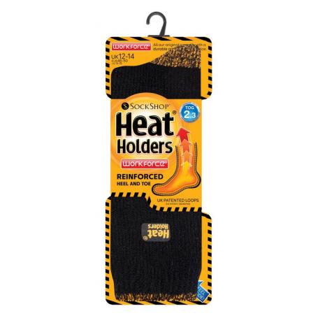 Mens workforce socks black 12-14 van Heat Holders